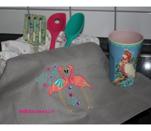 Stickserie - Flowery Flamingo